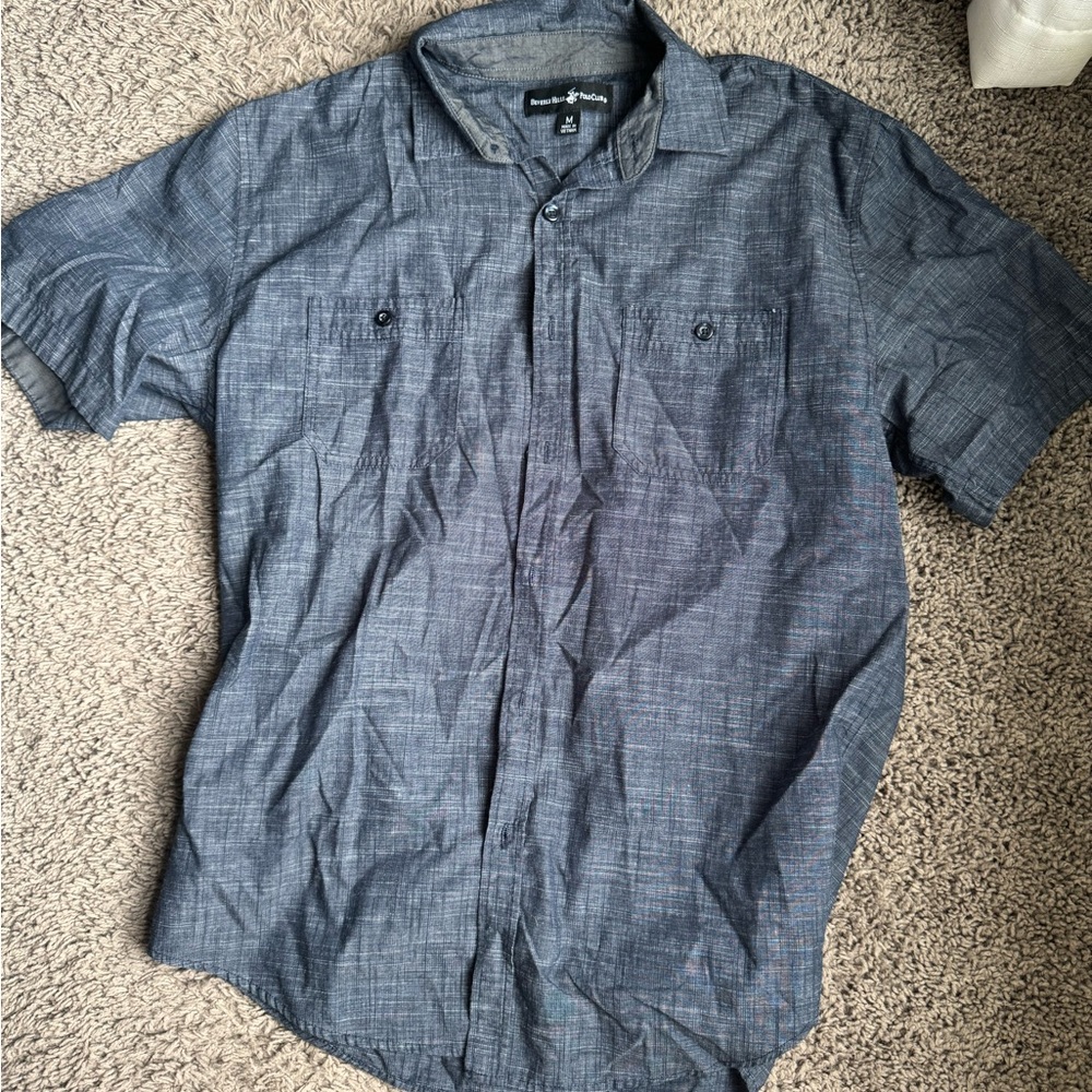 Beverly Hills Polo Club Blue Casual Button Down Shirt